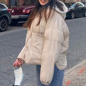 Beige Down Jacket